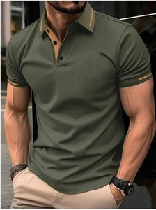 Camiseta de manga corta para hombre de alta calidad para Polo, diseño personalizado, OEM, poliéster seco, venta al por mayor, camiseta con patrón personalizado - Product Image 3