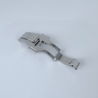 Boucle papillon de luxe à double poussoir pour montre, en acier inoxydable 316L, faite à la main, légère, 18 mm, modèle ED-BU-B52