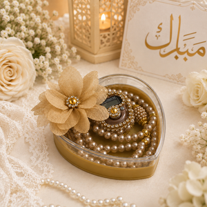 Set de Tasbih Digital Dorado con Contador, Caja de Mica en Forma de Corazón, Zikirmatic, Regalo Islámico para Bodas, Ramadán, Mevlut, Hajj, Umrah, con Empaque - Product Image 5