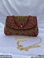 Sac à bandoulière de créateur de luxe Pochette de mariée ethnique pour mariages et occasions spéciales Doublure en satin Style tendance