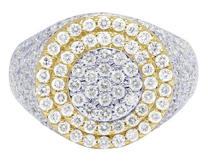 Custom Hip Hop Men's Sterling Silver Rhodium Plated <b>Ring</b> with Round Moissanite for Wedding & Party - Product Image 2