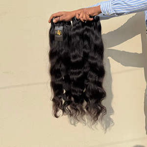 Lot de Cheveux Humains Vierges Bruts Non Traités d'Inde, Ondulés et Bouclés, avec Closure Frontale HD Suisse, Extension de Cheveux Humains - Product Image 1