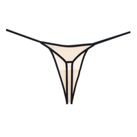 Braguitas de bikini sexys para mujer, transpirables, de elastano/poliéster, de talle medio, sin costuras, tipo T-back, lencería de punto liso