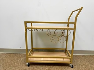 Pour la maison hôtel Restaurant restauration classique Style Antique métal Bar à vin chariot populaire cuisine nourriture servant chariot porte-bouteilles - Product Image 5