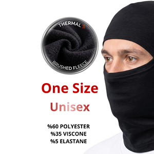 Cagoule thermique unisexe noire en polaire pour l'hiver, masque facial, taille unique - Product Image 4