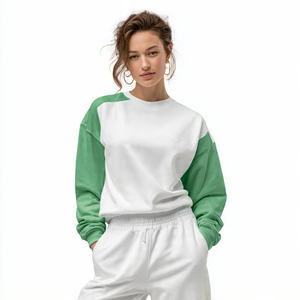 เสื้อสเวตเตอร์ทรงหลวมสำหรับผู้หญิงเสื้อสเวตเตอร์คอกลมผ้าขนแกะสำหรับผู้หญิงเสื้อใส่วิ่งจ๊อกกิ้งกลางแจ้งสำหรับผู้หญิง - Product Image 4