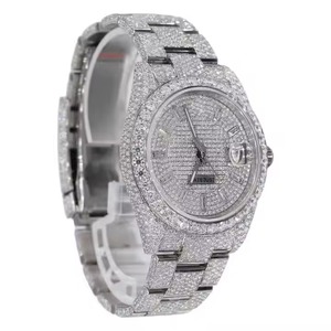 Reloj de Diamantes Blanco Elegante de Excelente Calidad, Completamente Adornado, para Hombre, Disponible a Precio de Fábrica - Product Image 2