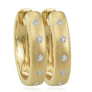 Pendientes de aro de 6 MM elegantes y de moda chapados en oro de 18 quilates, aleación de alta calidad para bodas, fiestas, regalos de compromiso - Product Image 1