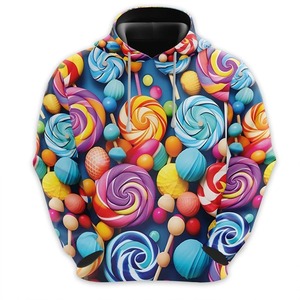 Sweats à capuche imprimés 3D bonbons arc-en-ciel pour hommes pulls Design de mode bonbons Snack sweats et sweats à capuche graphiques - Product Image 5
