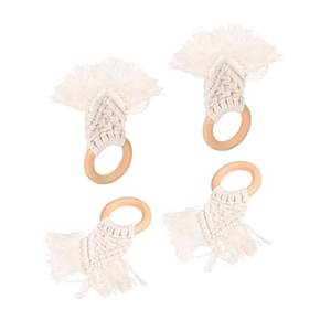 Rond de serviette en macramé de qualité réutilisable Accessoires de décoration de table à manger de qualité chère Porte-serviettes de finition standard - Product Image 4