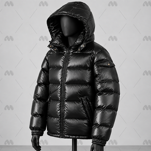 Doudoune brillante pour homme, légère, parka d'hiver à capuche zippée, manteau matelassé pour le ski et les loisirs - Product Image 4