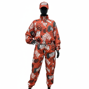 Conjunto cortavientos de mujer de calidad superior 120GSM tela de poliéster suave y duradera estampado completo logotipo personalizable cortavientos de talla grande - Product Image 6