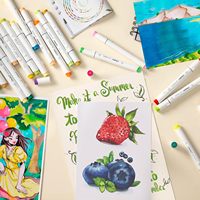 Ohuhu Marqueurs à Alcool 320 Couleurs, Pointe Pinceau Double, Kit de Feutres d'Art pour Artistes, Adultes et Illustration