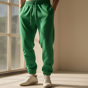 Pantalones de chándal de entrenamiento de peso pesado de alta calidad para hombres Pijama de pantalón de Jogger de cintura alta con cordón - Product Image 1