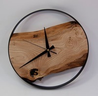 Jam Dinding Kayu Analog Quartz Art Deco Modern Gerakan Senyap Dioperasikan dengan Baterai Pola Geometris Abstrak Hadiah Pernikahan