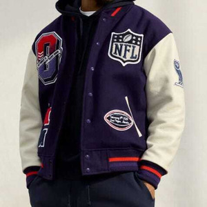 Veste d'hiver pour homme personnalisable, taille XS, décontractée, en laine, manches en cuir, design varsity baseball, broderie en chenille - Product Image 5