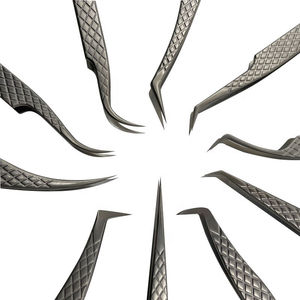 Prix de gros, pinces à épiler en acier inoxydable de 10 mm, pointe lisse anti-magnétique de précision, pour les cils individuels, instruments Kaamir - Product Image 6