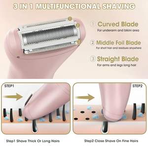 Afeitadora Eléctrica Húmeda/Seca para Mujer con USB, Impermeable IPX7, Doble Cuchilla de Lámina, Lavable, para Afeitar el Cuerpo y el Bikini - Product Image 6