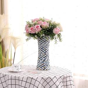 Handcrafted <b>Mosaic</b> Glass Flower <b>Vase</b> Decorative Floral Accent for Home & Table Decor - Product Image 6