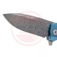 Couteau pliant Damas Couteaux à manche en titane Couteau pliant de chasse de camping personnalisé