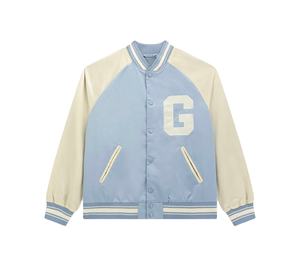 Chaqueta Universitaria de Satén para Hombre con Mangas en Contraste, Chaqueta Bomber Bordada en Algodón Personalizada, Talla XL para Equipo Universitario - Product Image 1