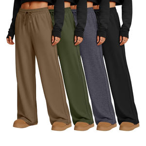 Pantalons de jogging pour femmes à taille haute, amples, décontractés, à jambes larges, avec cordon de serrage, élastiques, pantalons de sport - Product Image 5