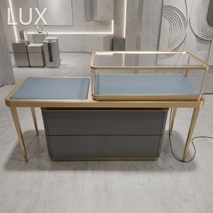 LUX Jewellery Store Shelves Showcases Wholesale Design MDF/Plywood/Glass Materials LED <b>Lighting</b> Custom Jewellery Shop Counters - Product Image 1