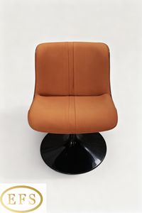 Fauteuil pivotant de luxe en cuir véritable de style Chesterfield - Chaise longue vintage pour villa et salle de sport - Product Image 4