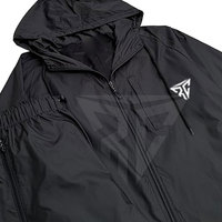 Ensemble coupe-vent léger en polyester avec logo personnalisé pour homme, imperméable, tenue d'extérieur, motif uni, hiver, 2-en-1, séchage rapide, haute performance