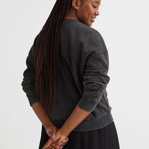 Sweat-shirt bicolore dernière conception automne hiver femmes couleur assortie femmes Sweatshirts - Product Image 5