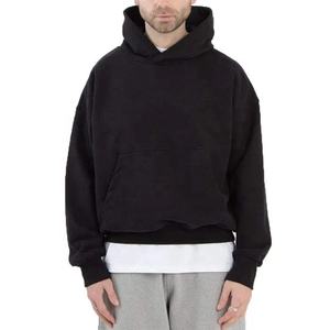Haute qualité 100% coton à capuche surdimensionné Streetwear vêtements d'entraînement hommes couleur athlétique sweats à capuche poids lourd impression automne - Product Image 6
