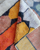 Tapis marocain Beni Mrirt coloré fait main en laine véritable, tapis amazigh personnalisé, tapis de luxe