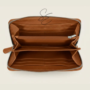 Cartera de cuero repujado floral hecha a mano para mujer, estilo vaquera, con cremallera, monedero de cuero tallado, OEM/ODM personalizado - Product Image 6