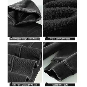 Sudadera con capucha de gran tamaño de algodón 100% para hombre con logotipo personalizado sudadera térmica precio de fábrica para el invierno OEM disponible - Product Image 5