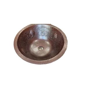 Tendance chaude pur cuivre martelé à la main rond salle de bain évier comptoir lavabo navire bol éviers - Product Image 4