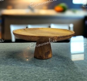 Décorations pour la maison support à gâteau en bois piédestal à gâteau de ferme pour les fêtes de mariage hôtel maison bureau décoration de table ronde - Product Image 2