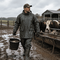 Combinaison de travail agricole Senshuo, imperméable, en PVC thermocollé, résistante aux taches de boue, avec deux poches plaquées, logo agricole personnalisé pour l'élevage du bétail