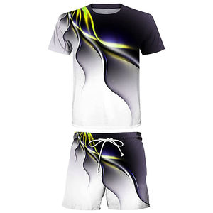 Conjunto corto de 2 piezas para hombre personalizado con tira lateral conjuntos de pantalones cortos para hombre con logotipo personalizado estampado % 100 algodón pesado GSM - Product Image 3