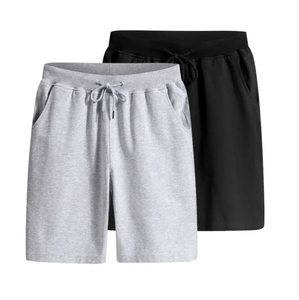 Vente en gros de shorts de sport d'été décontractés personnalisés pour hommes 100% coton éponge française respirante motif de décoration délavé taille élastique - Product Image 6