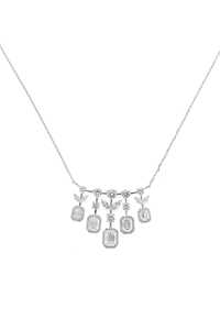 สร้อยคอทำมือประดับเพชรเลี้ยงในห้องปฏิบัติการ 546 กะรัต รุ่น Linings Petals ฝังในทองคำขาว 14K เครื่องประดับหรูหรา - Product Image 2