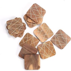 Wood <b>Table</b> Coaster Durable and Stylish Mats & Pads for <b>Table</b> <b>Protection</b> Home Decor Mat Top Quality Product at Very Low Price - Product Image 2