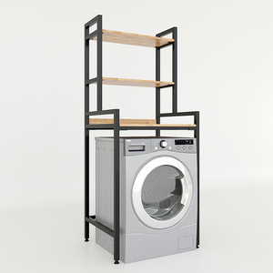 Estante para Lavadora de 3 Niveles KMG68014, Requiere Ensamblaje, Estructura de Hierro y Madera de Caucho, 72x60x180cm, Tipo Vertical para Instalación en Baño - Product Image 2