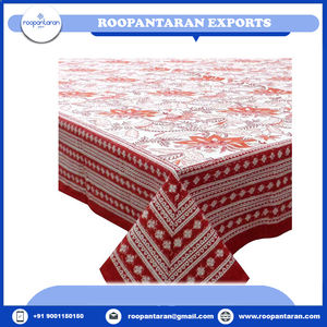 Mantel de mesa de comedor hecho a mano de nueva tendencia 100% algodón con exquisitos diseños florales bloque de mano impreso en venta mantel - Product Image 4