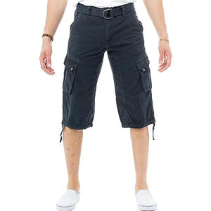 Los pantalones cortos Cargo de verano para hombre más vendidos, informales, cómodos con cintura elástica, tipo de cintura media, tela de lona transpirable de Color sólido - Product Image 1