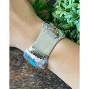 Bracelet-montre vintage en argent sterling avec turquoise et corail Navajo - Product Image 3