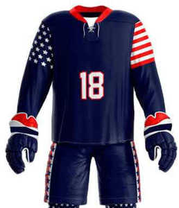 Tarifa de fábrica Uniforme de hockey sobre hielo de precio razonable de alta calidad por encargo Uniforme de hockey sobre hielo de tela de poliéster 100% - Product Image 6