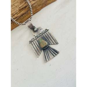 Pendentif Thunderbird en turquoise et argent sterling Kindale Billah Royston avec technologie d'incrustation à sertissage clos - Product Image 4