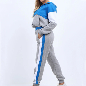 Mode femmes String réglable Crop Hoodie survêtement deux pièces ensemble survêtement décontracté Streetwear survêtement Patch tenue de travail - Product Image 1