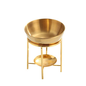 Porta Incienso de Metal Negro Chaman India con Recipiente Dorado, Portavelas para Velas de Té, Incienso Japonés Antiolor - Product Image 2