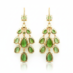 Boucles d'oreilles ovales et en forme de poire en argent sterling 925 plaqué or 18 carats, de luxe, vertes, hydro, multi-tailles, cadeau idéal pour les femmes - Product Image 5